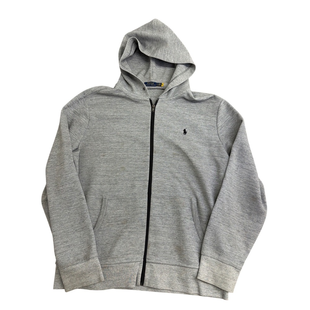 Polo Ralph Lauren Mens XL Heather Gray Full Zip Hoodie Pony Logo Sweatshirt
